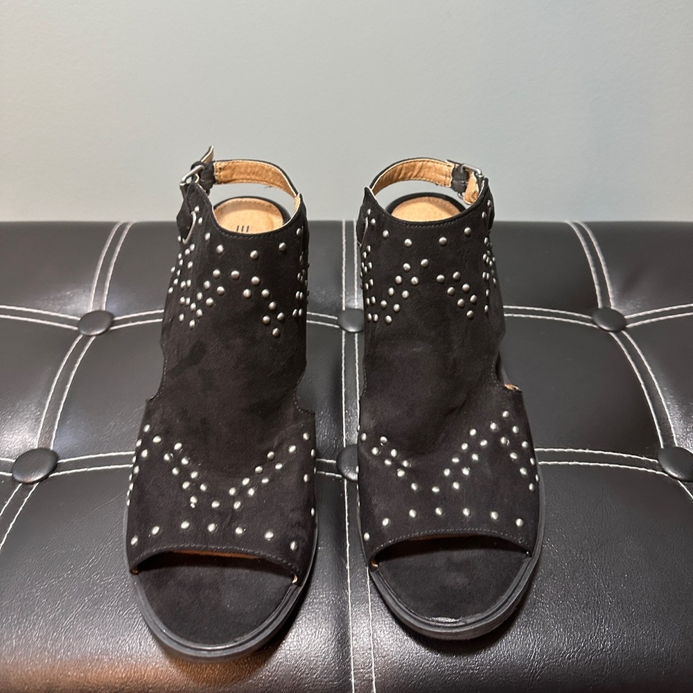 Esprit Ladies Peep Toe Faux black suede sandals